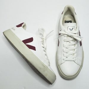Veja Campo White Burgundy Low Top Leather Sneaker 6